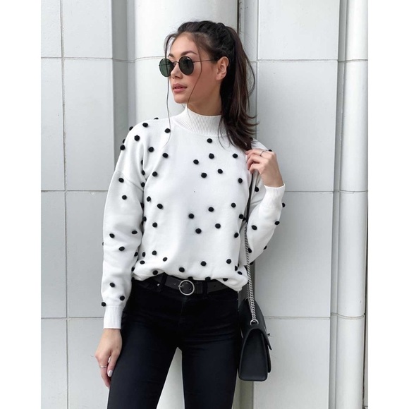 LPA Teza Sweater in Cream Polka Dot - Picture 1 of 12